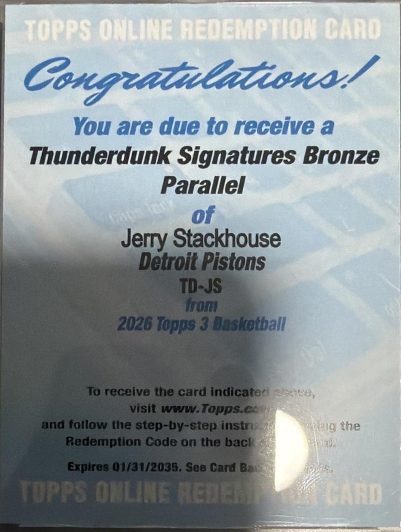 Jerry Stackhouse [Bronze] #TD-JS
