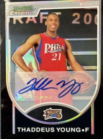 Thaddeus Young [Black Refractor Autograph] #129