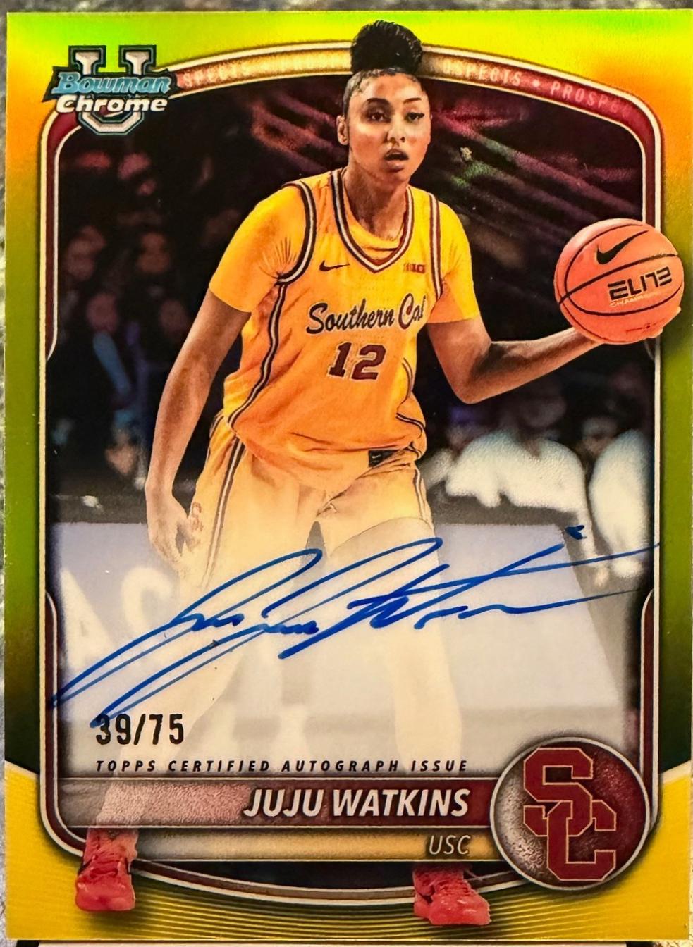 Juju Watkins [Yellow Refractor] #CPA-JA
