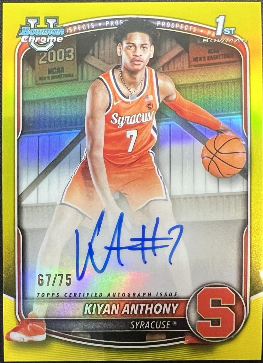 Kiyan Anthony [Yellow Refractor] #CPA-KA