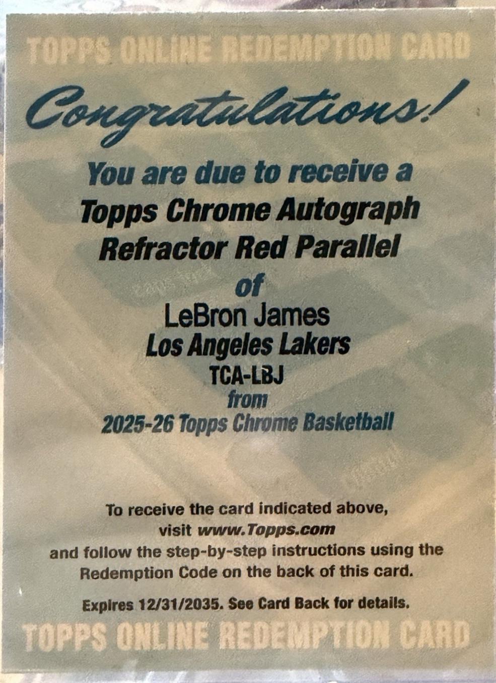LeBron James [Refractor Red] #TCA-LBJ