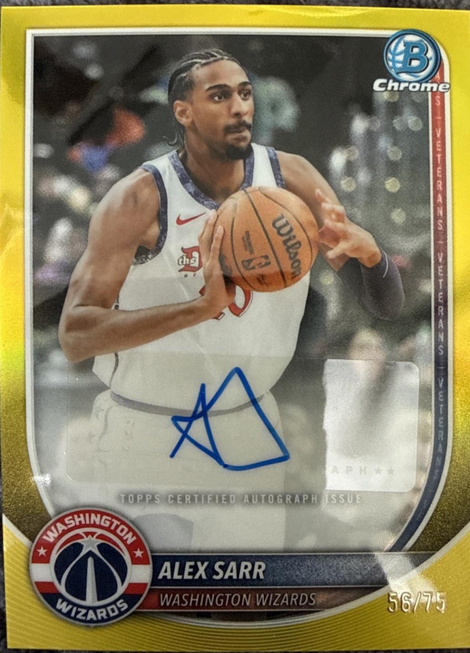 Alex Sarr [Yellow Refractor] #BCA-AS