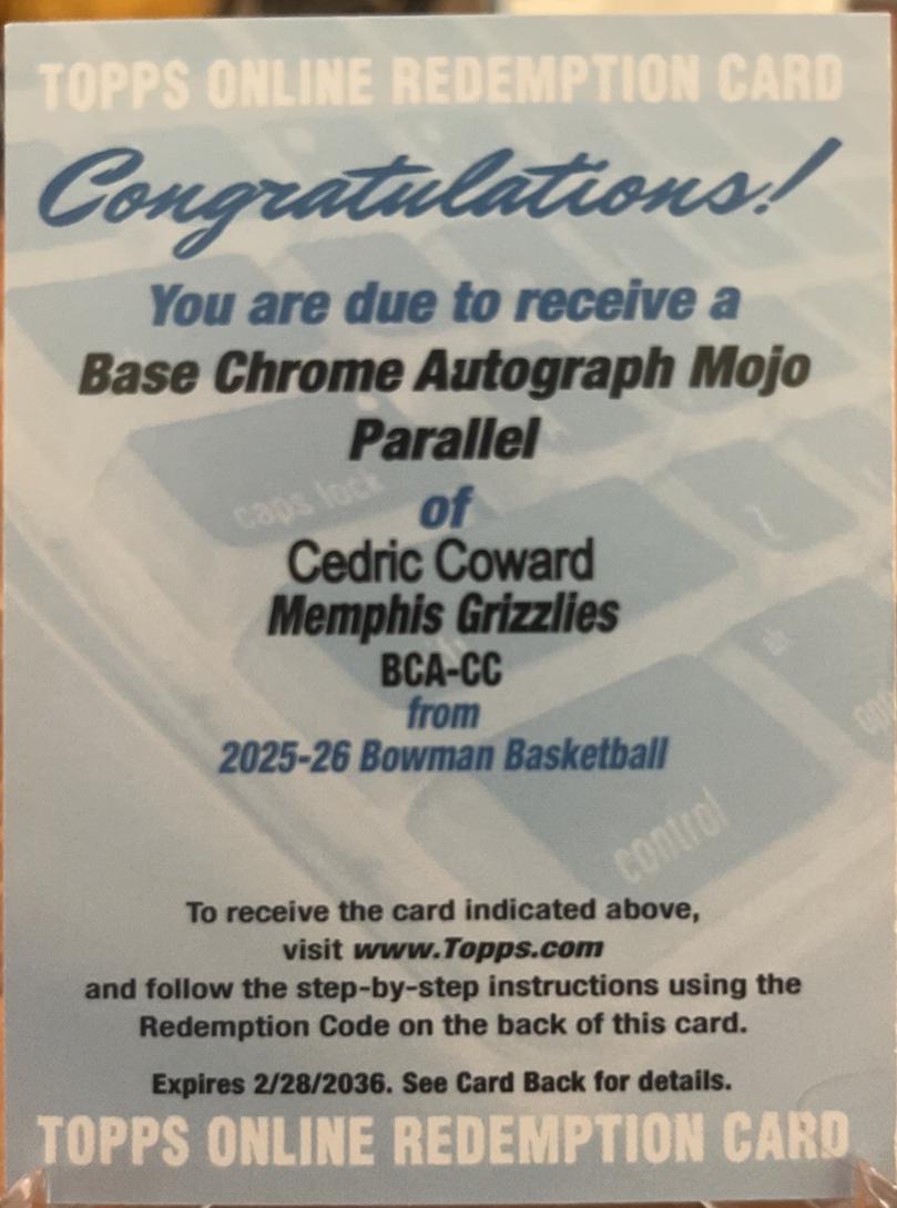 Cedric Coward #BCA-CC