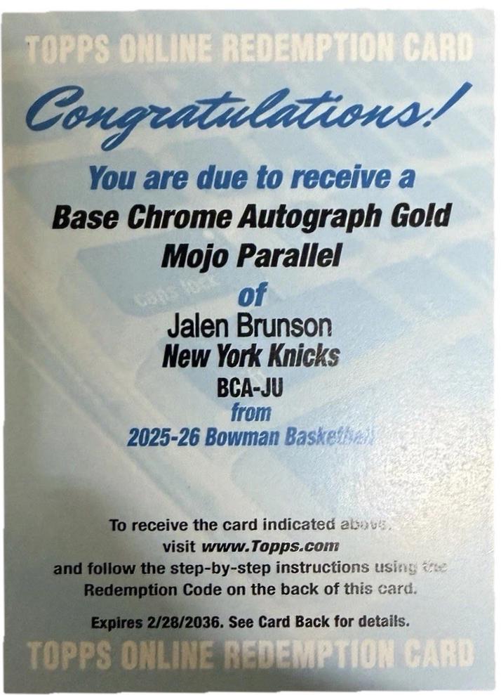 Jalen Brunson [Gold Geometric] #BCA-JU