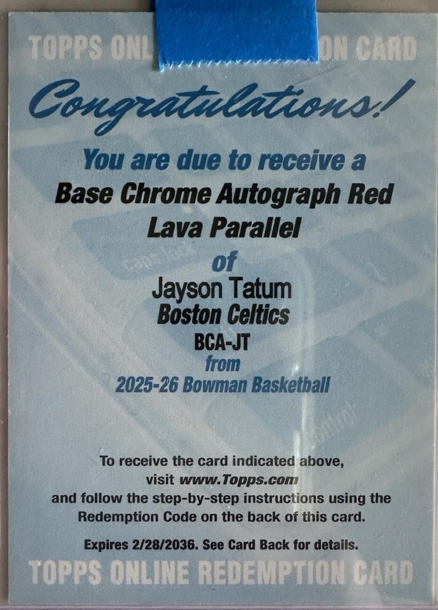 Jayson Tatum [Red Lava Refractor] #BCA-JT