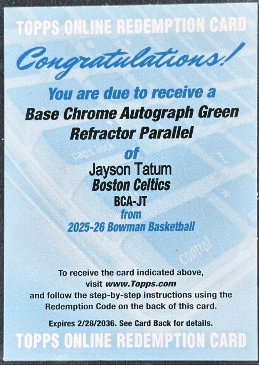 Jayson Tatum [Reptilian Green Refractor] #BCA-JT