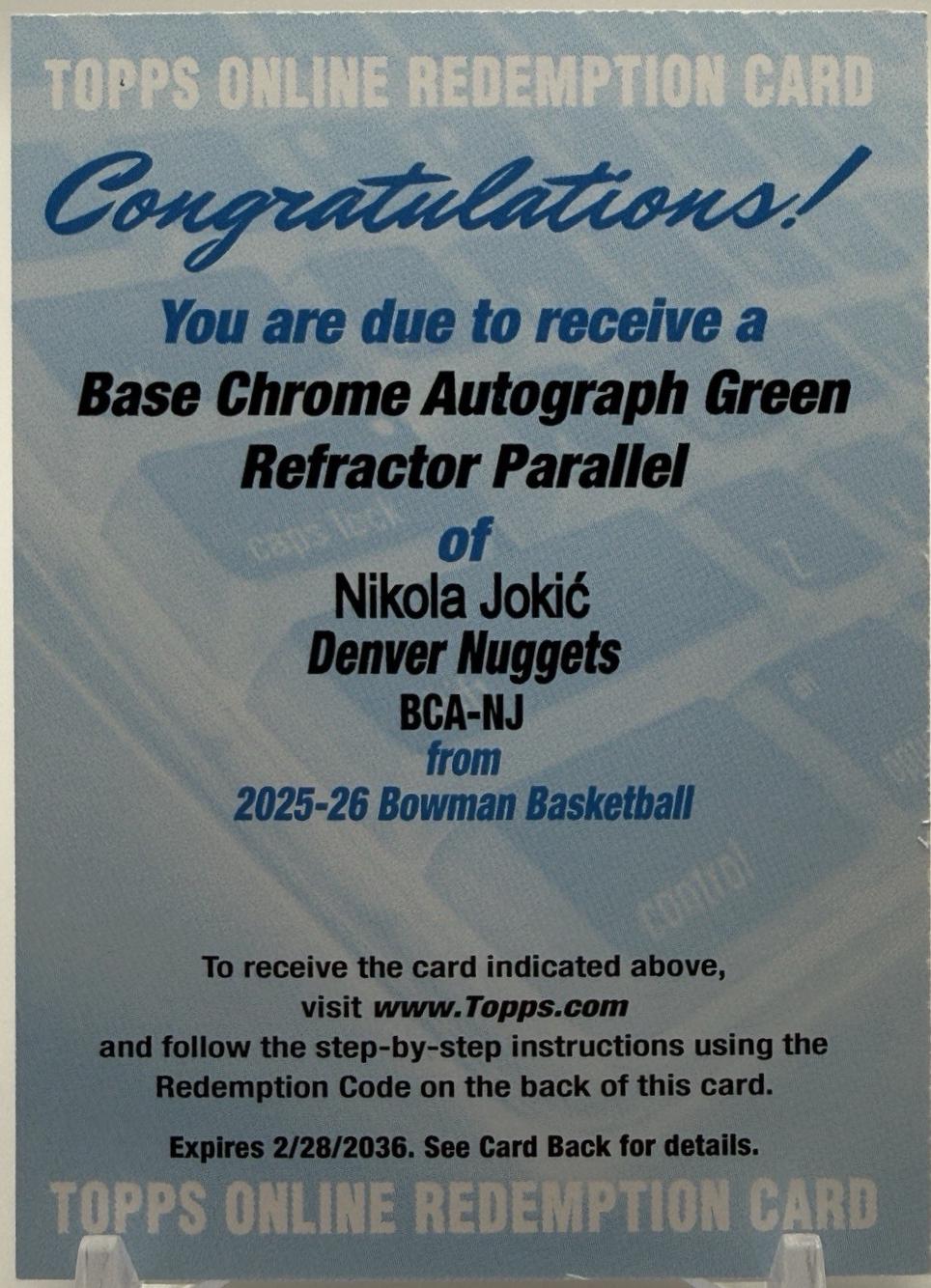 Nikola Jokic [Reptilian Green Refractor] #BCA-NJ