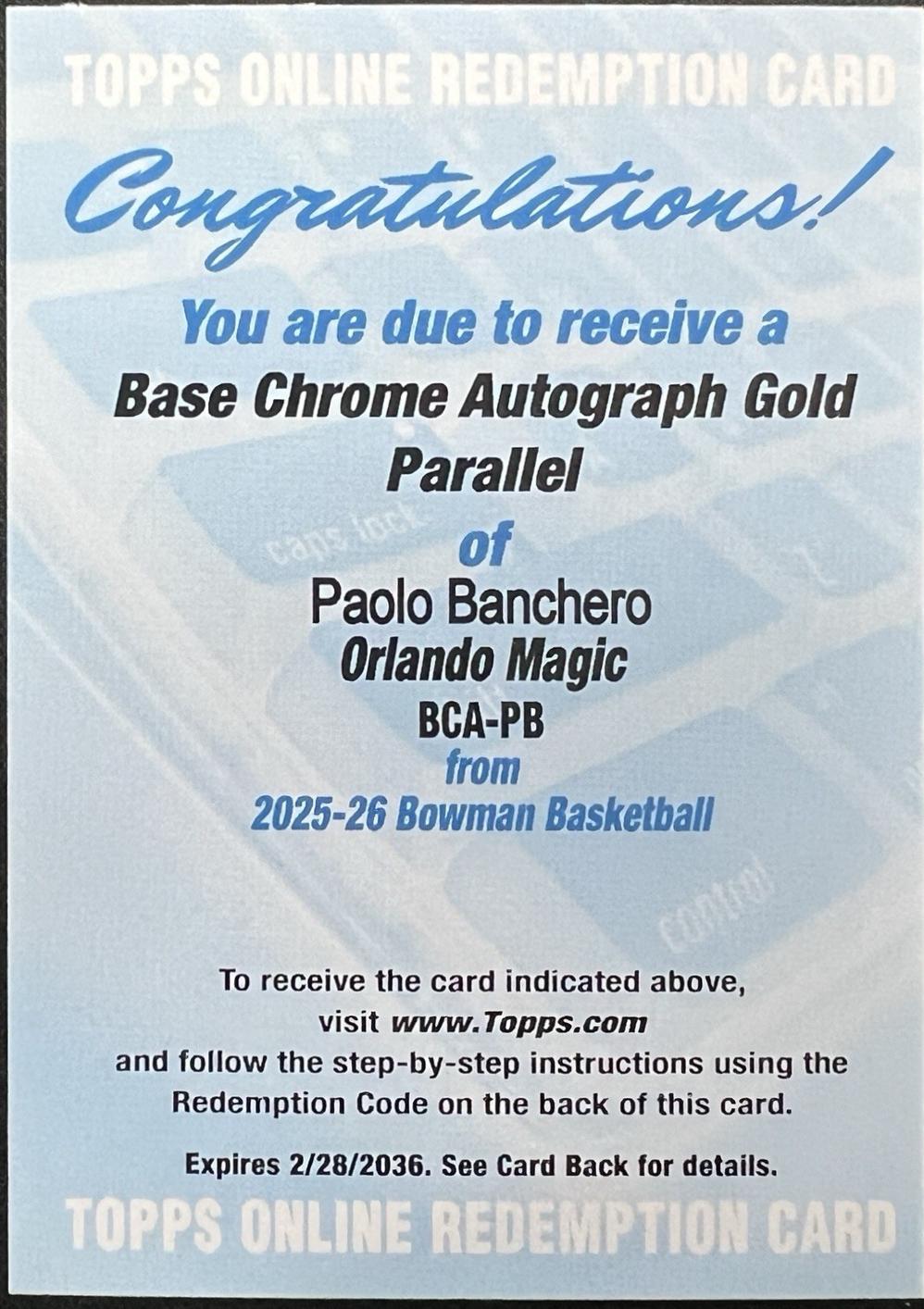 Paolo Banchero [Gold Geometric] #BCA-PB
