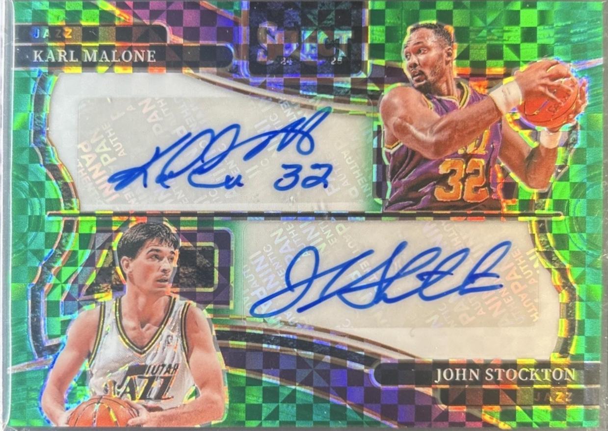 Karl Malone / John Stockton [Green Prizm] #5