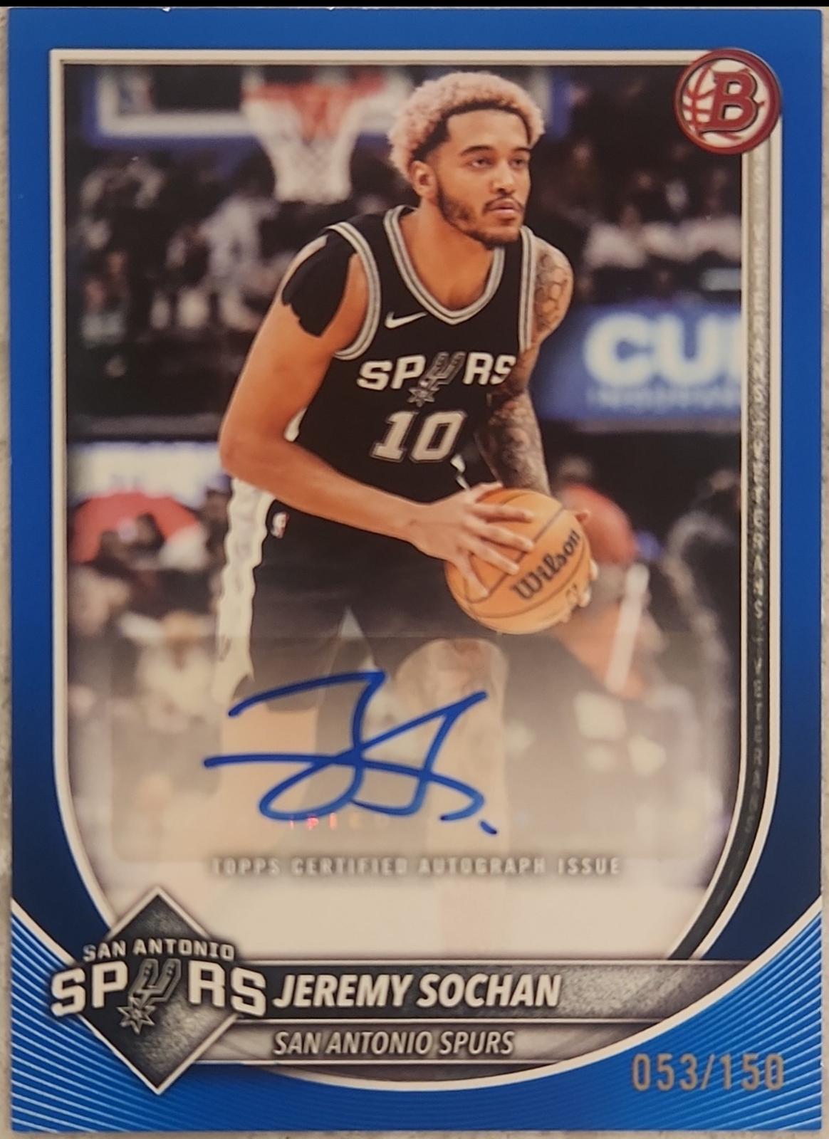 Jeremy Sochan [Blue Border] #RVA-JC