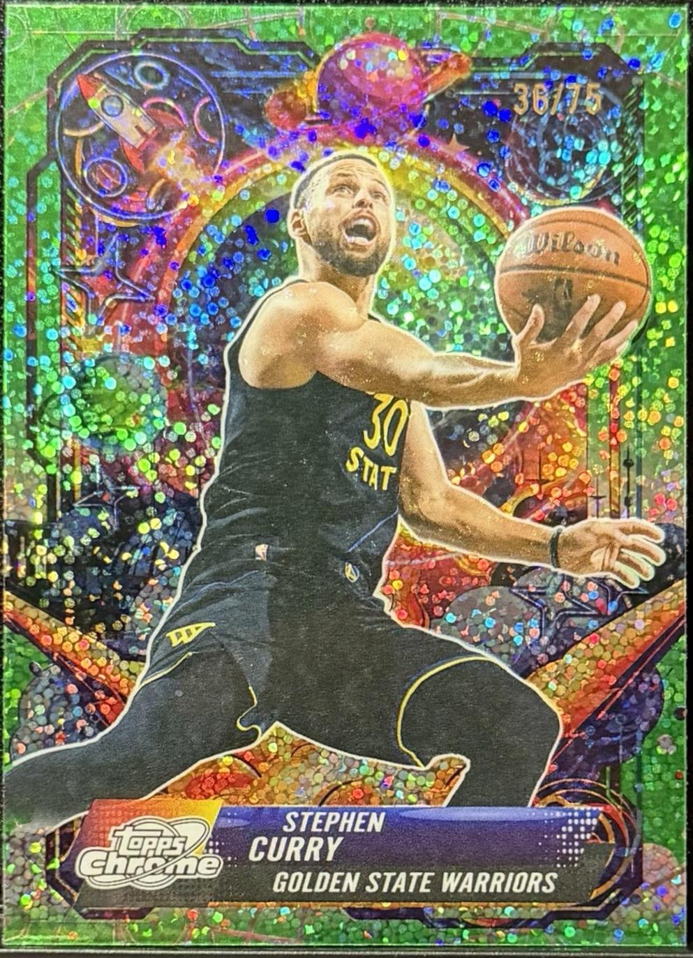 Stephen Curry [Green Space Dust Refractor] #PRP-3
