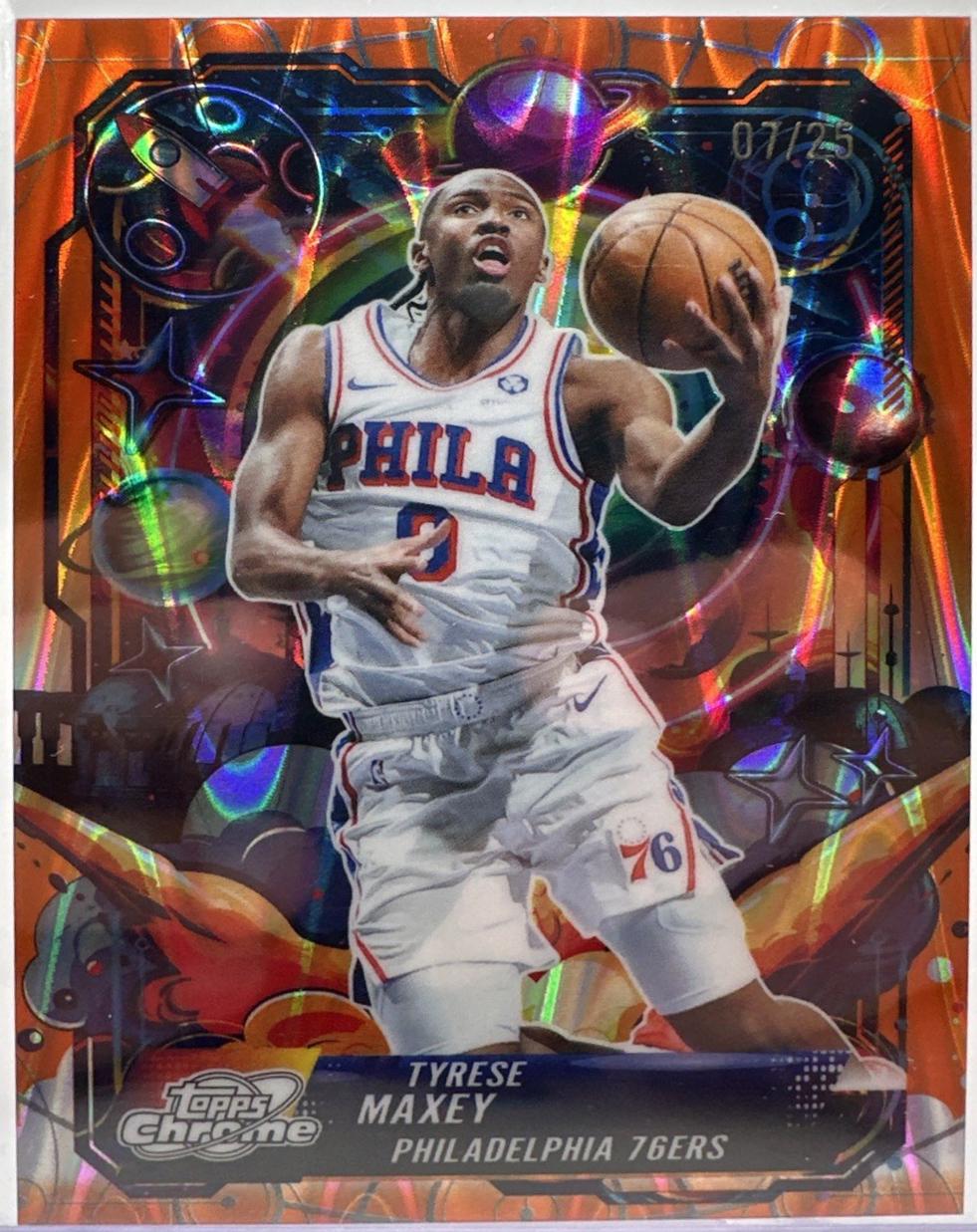 Tyrese Maxey [Orange Galactic Refractor] #PRP-9