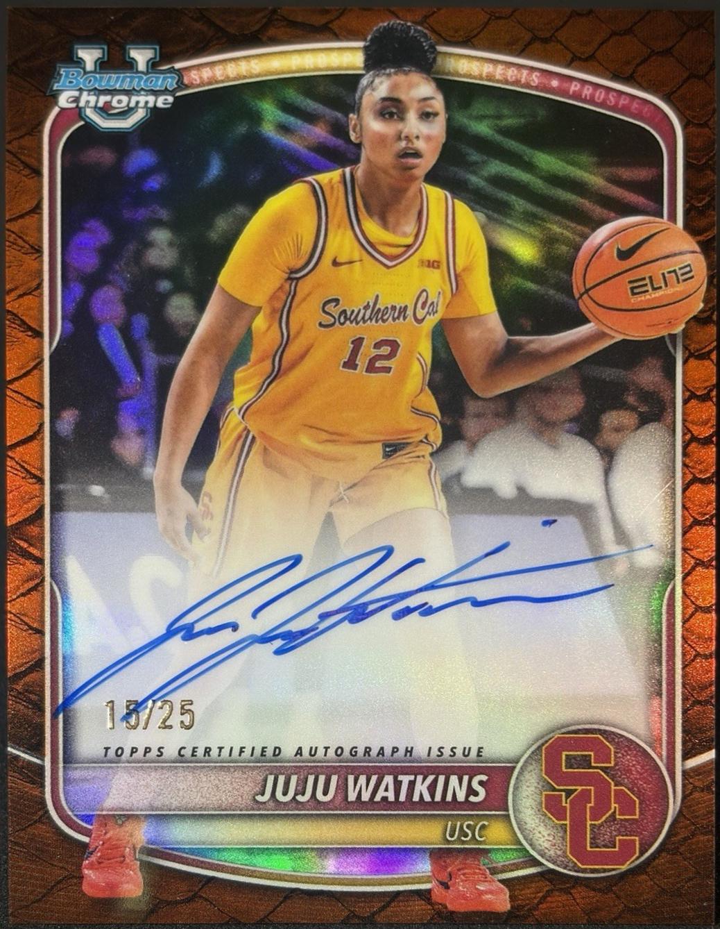 Juju Watkins [Reptilian Orange Refractor] #CPA-JA
