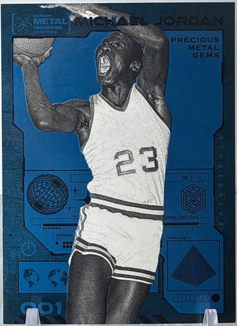 Michael Jordan [Blue Precious Metal Gems] #001