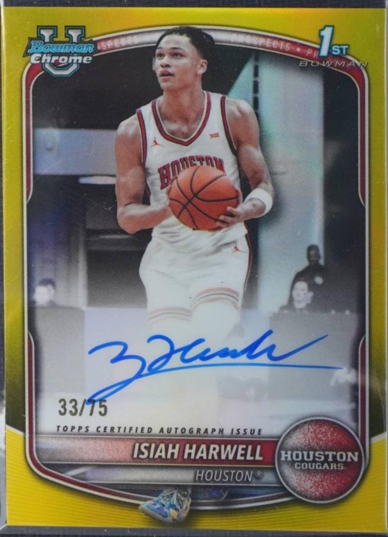 Isiah Harwell [Yellow Refractor] #CPA-IH