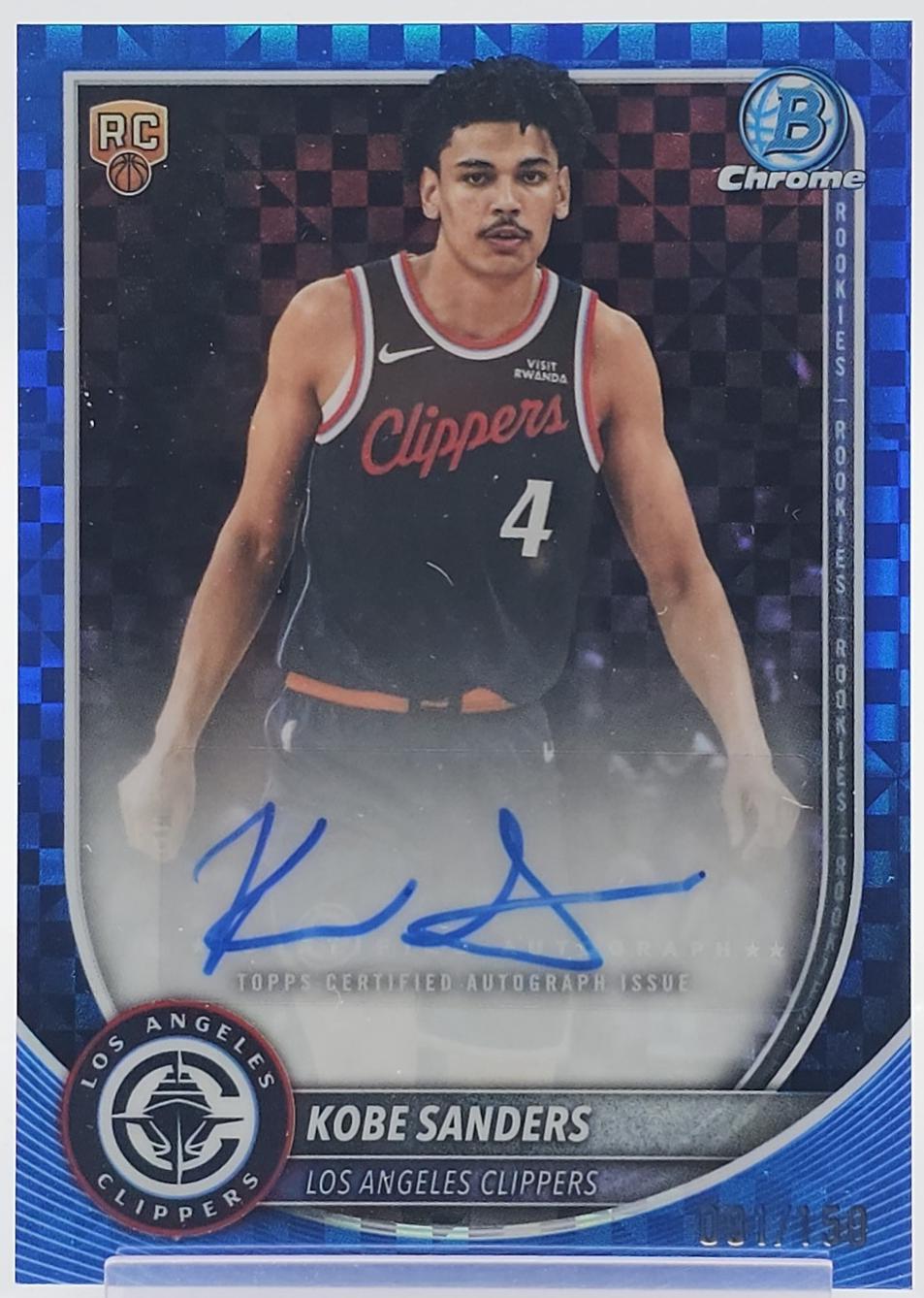Kobe Sanders [Blue X-Fractor] #BCA-KS