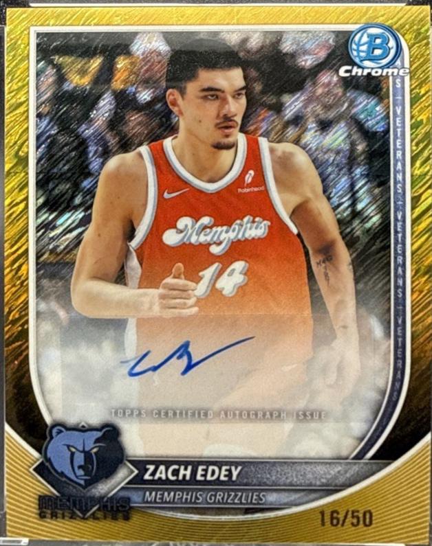 Zach Edey [Gold Shimmer Refractor] #BCA-ZE