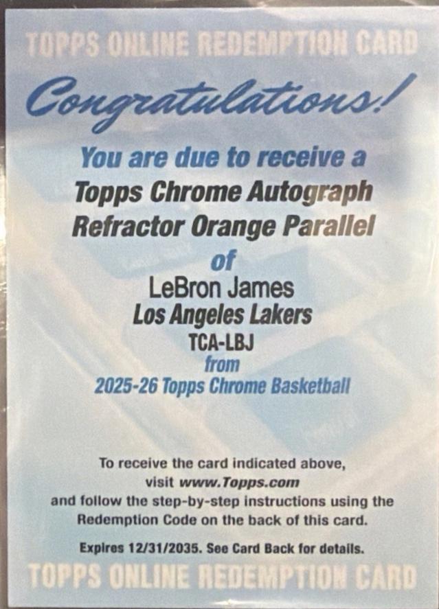 LeBron James [Refractor Orange] #TCA-LBJ