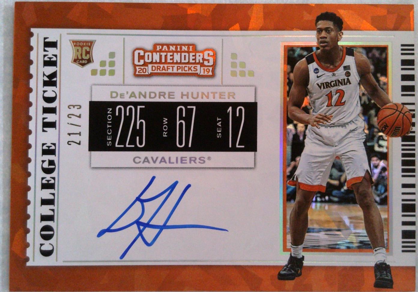 De'Andre Hunter [Autograph Cracked Ice] #57