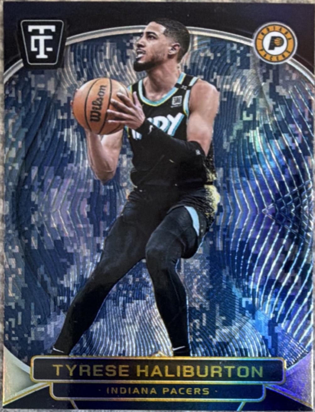 Tyrese Haliburton [Blue Camo Platinum Mirror] #10