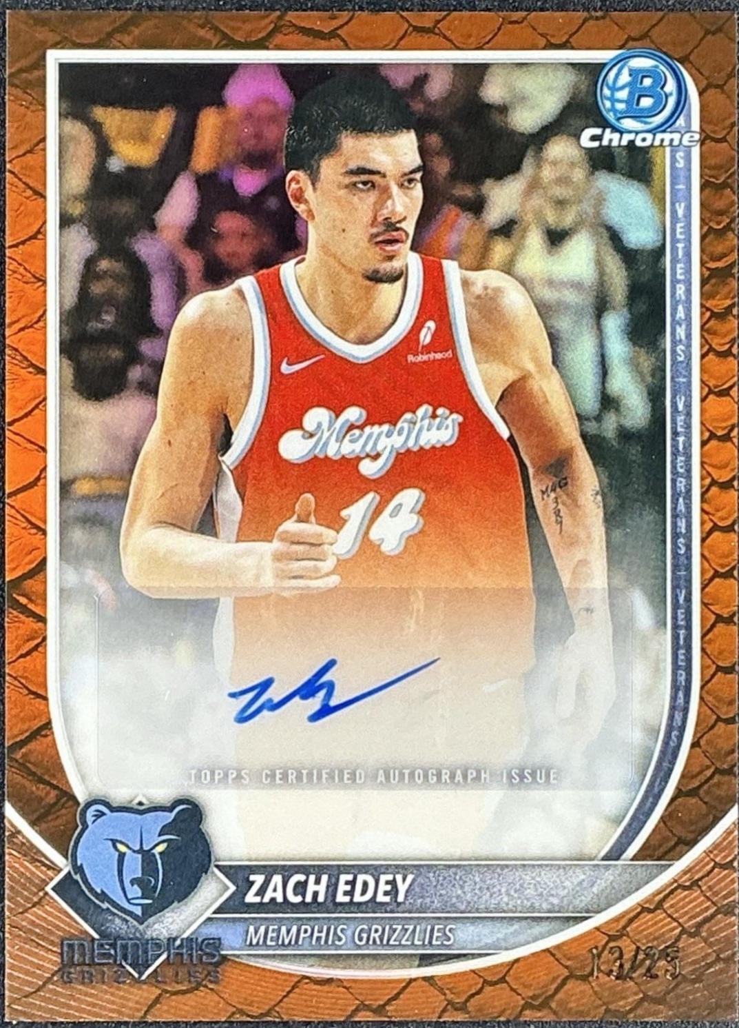 Zach Edey [Reptilian Orange Refractor] #BCA-ZE