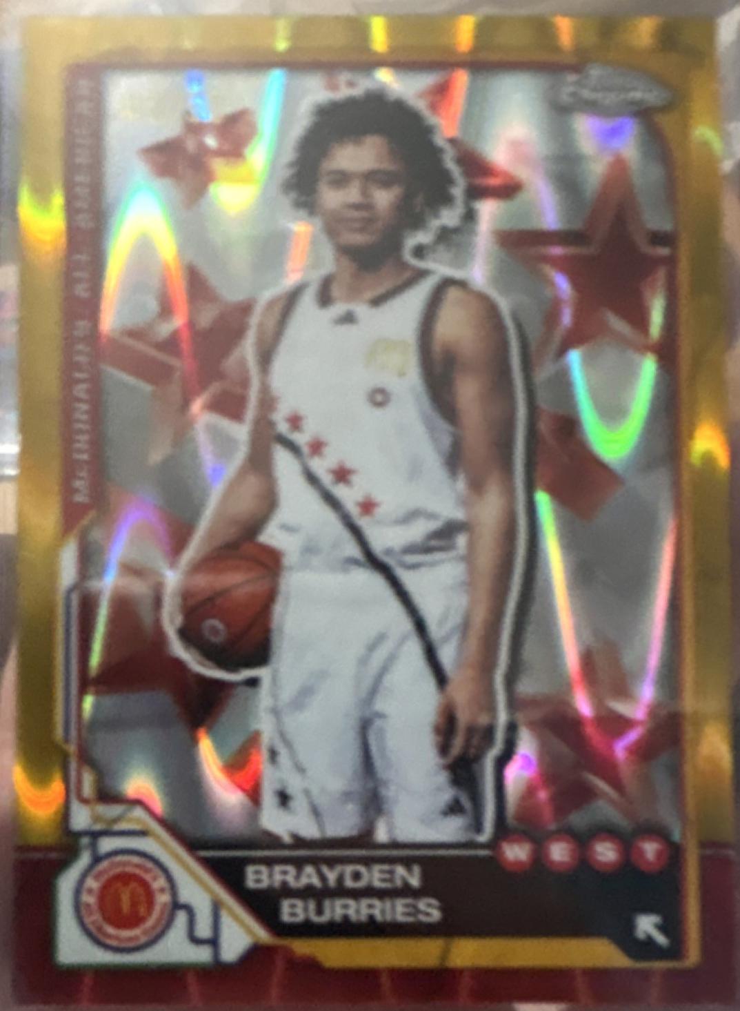Brayden Burries [Gold RayWave Refractor] #8