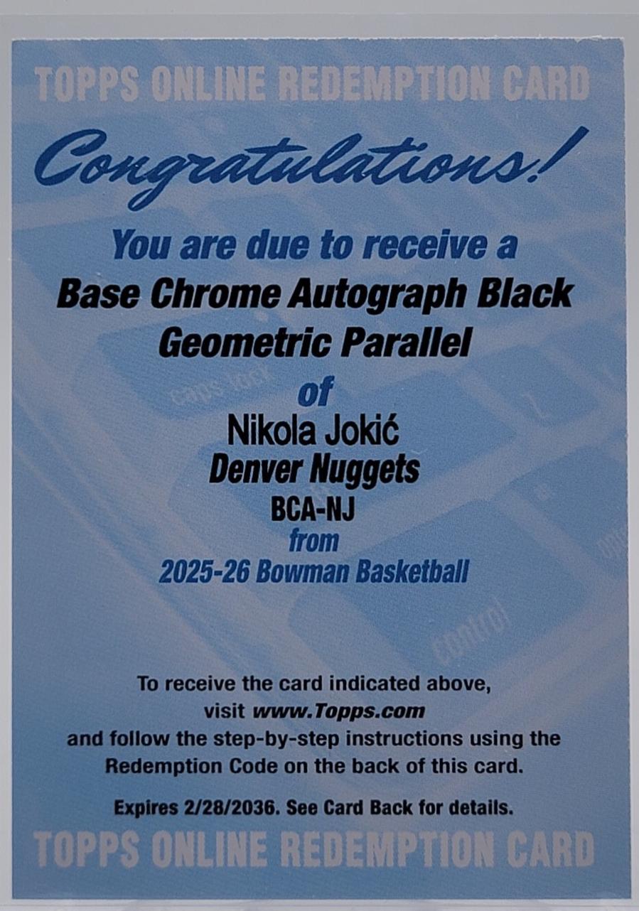 Nikola Jokic [Black Geometric] #BCA-NJ