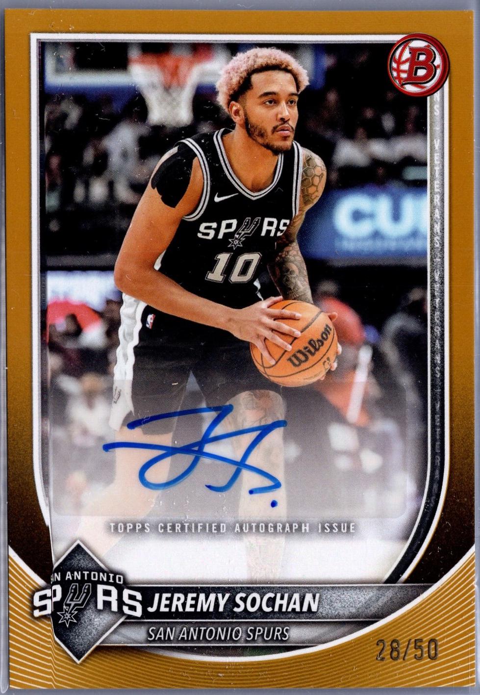 Jeremy Sochan [Gold Border] #RVA-JC