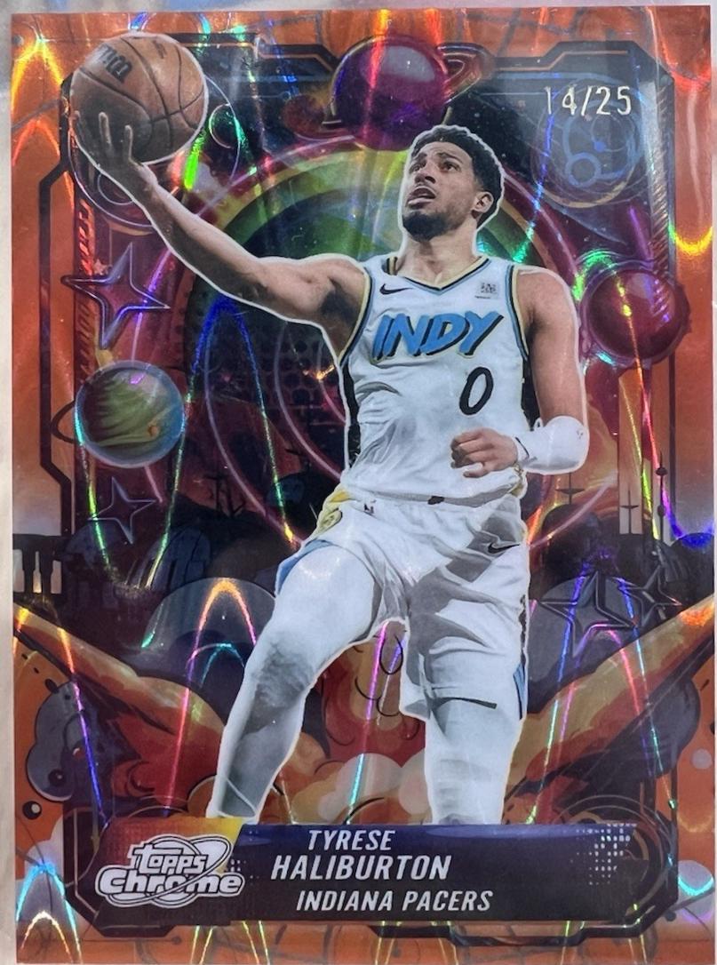 Tyrese Haliburton [Orange Galactic Refractor] #PRP-10