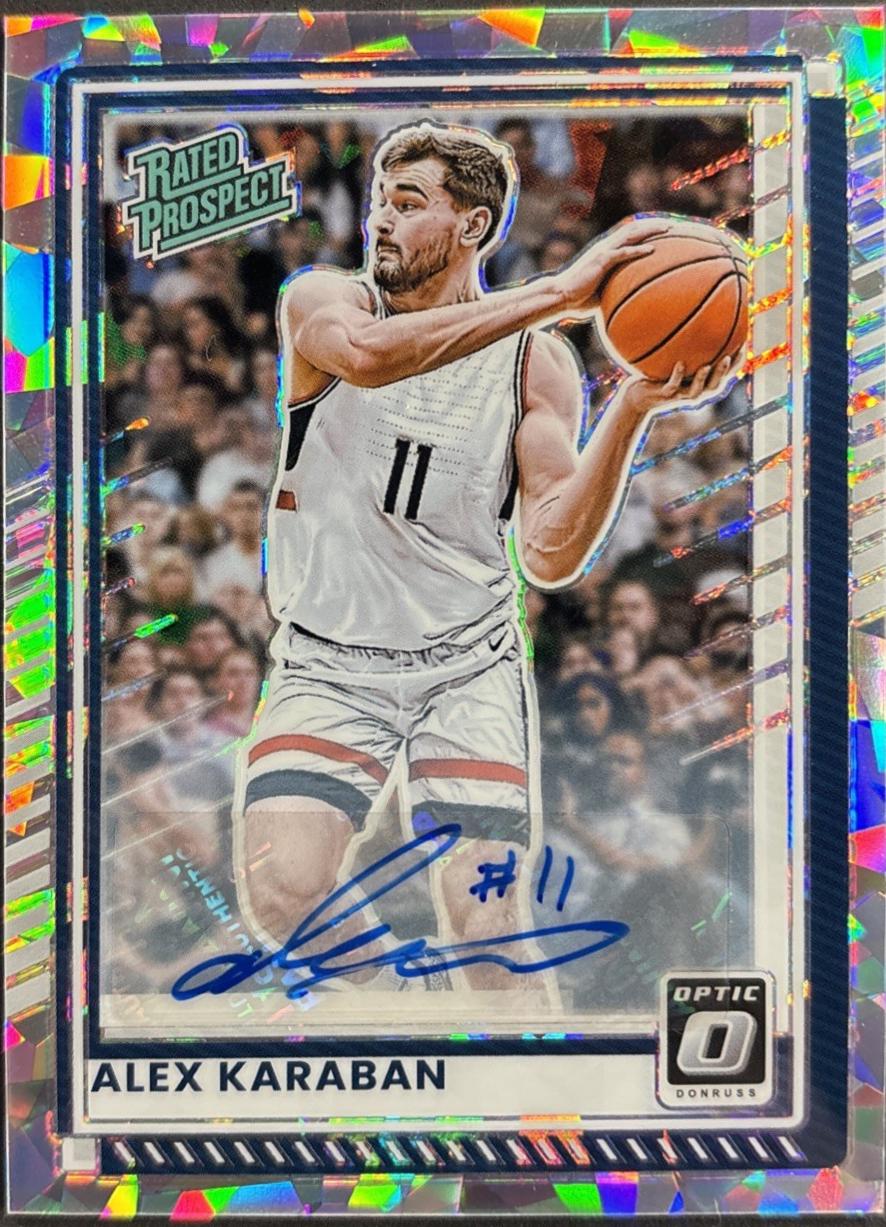 Alex Karaban [Cracked Ice Holo Optic Autograph] #64