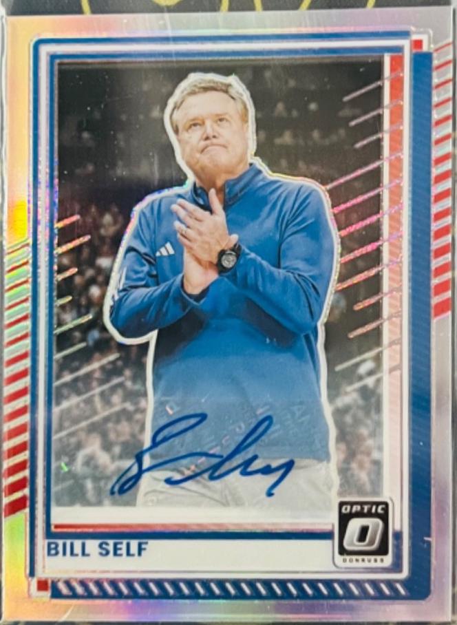 Bill Self [Cracked Ice Holo Optic Autograph] #182