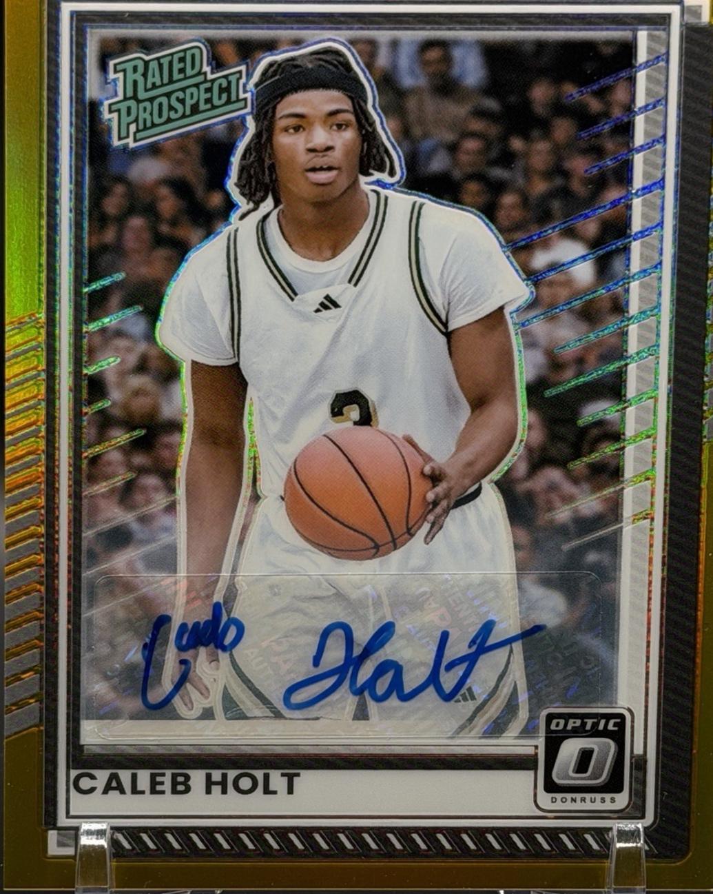 Caleb Holt [Gold Holo Optic Autograph] #65