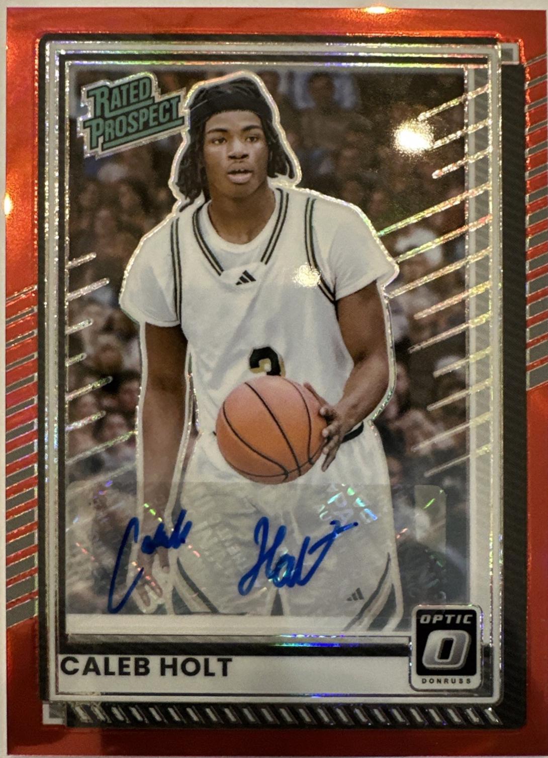 Caleb Holt [Red Holo Optic Autograph] #65