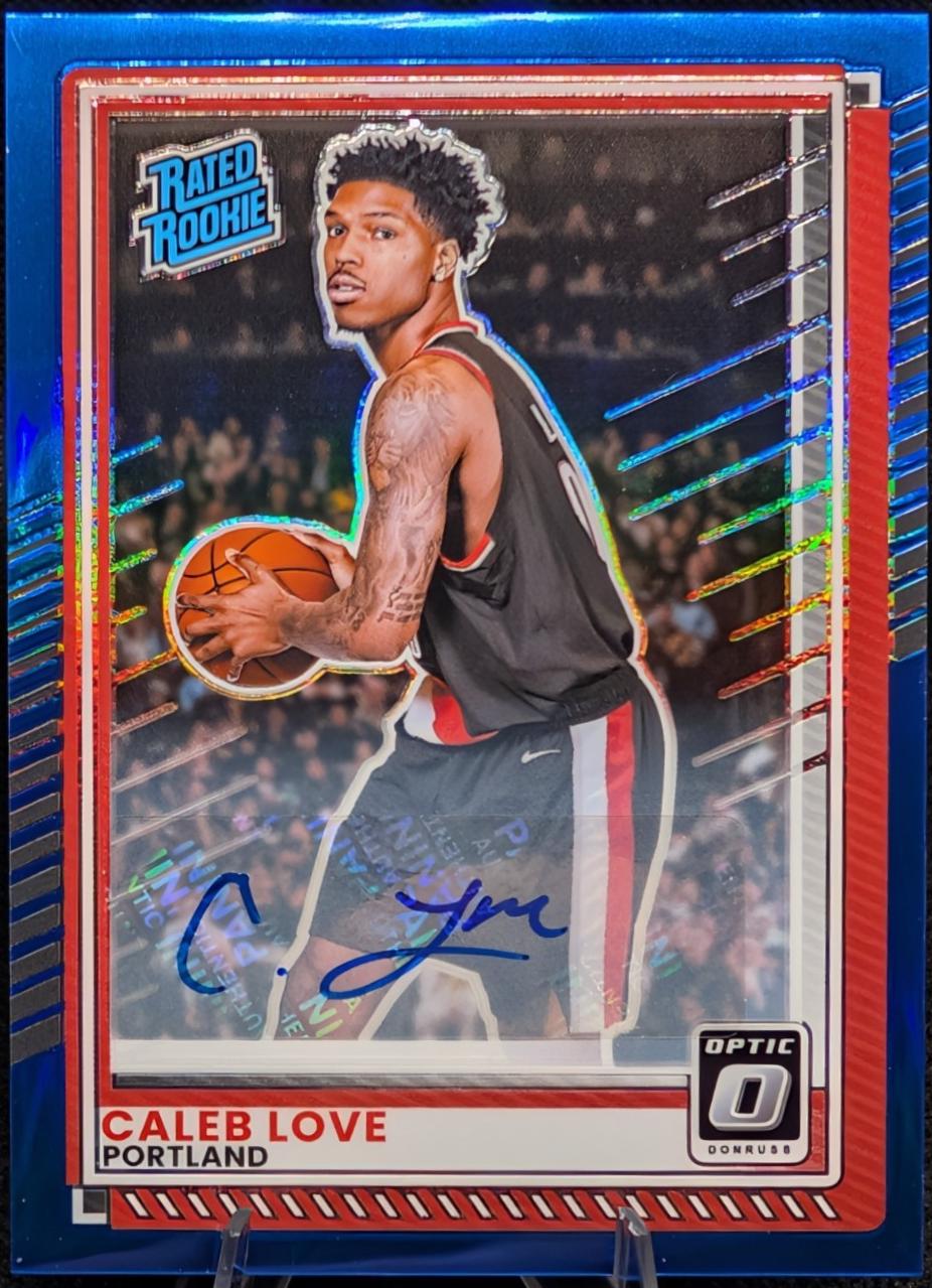 Caleb Love [Blue Holo Optic Autograph] #97