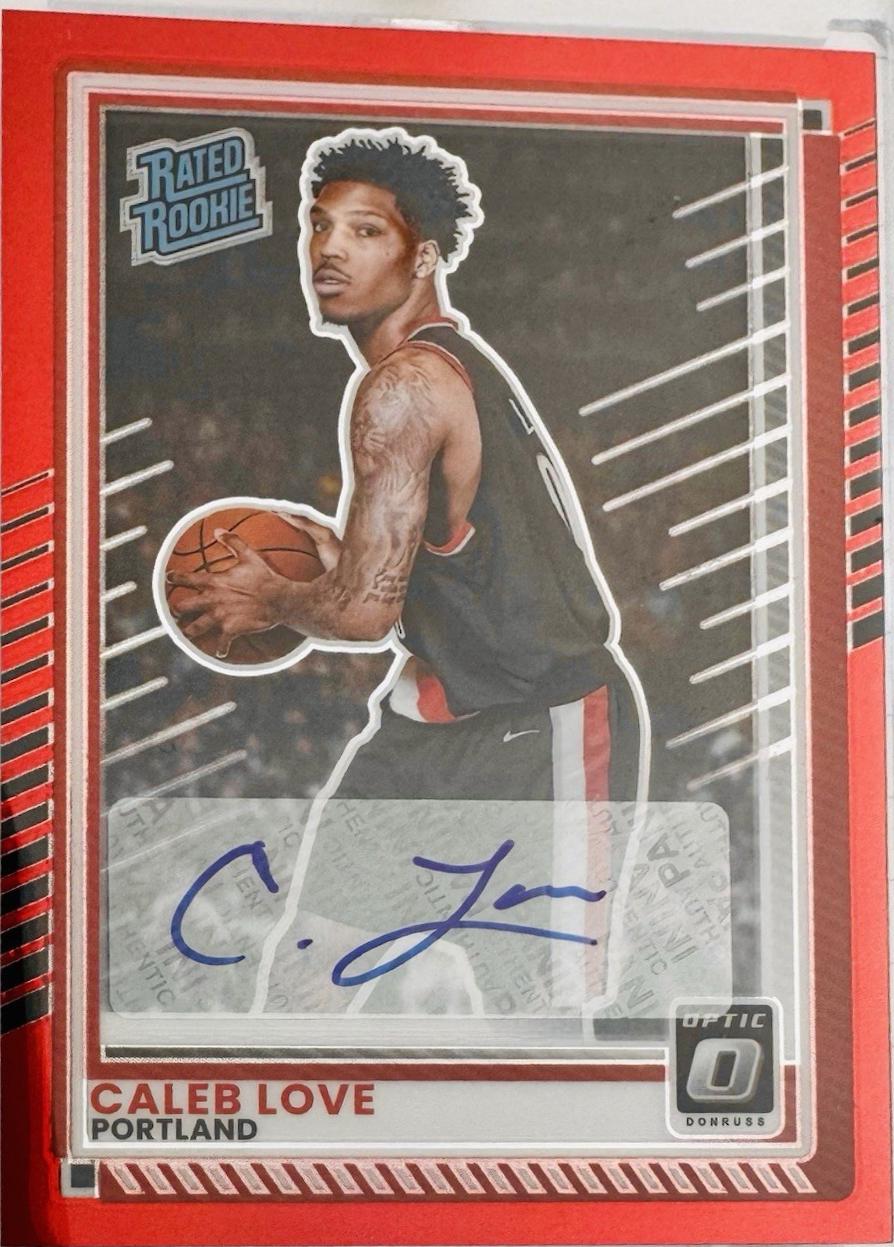 Caleb Love [Red Holo Optic Autograph] #97