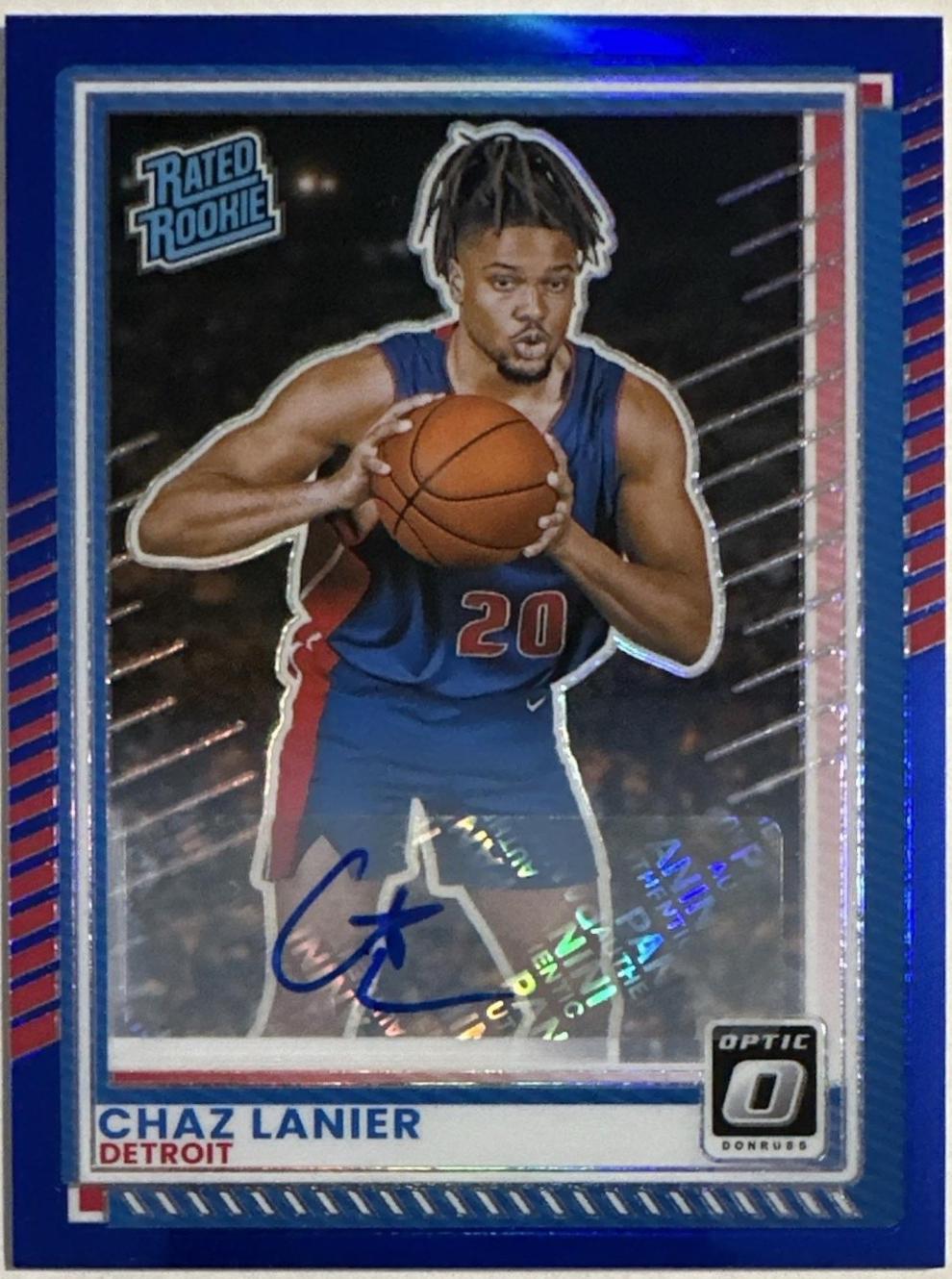Chaz Lanier [Blue Holo Optic Autograph] #24