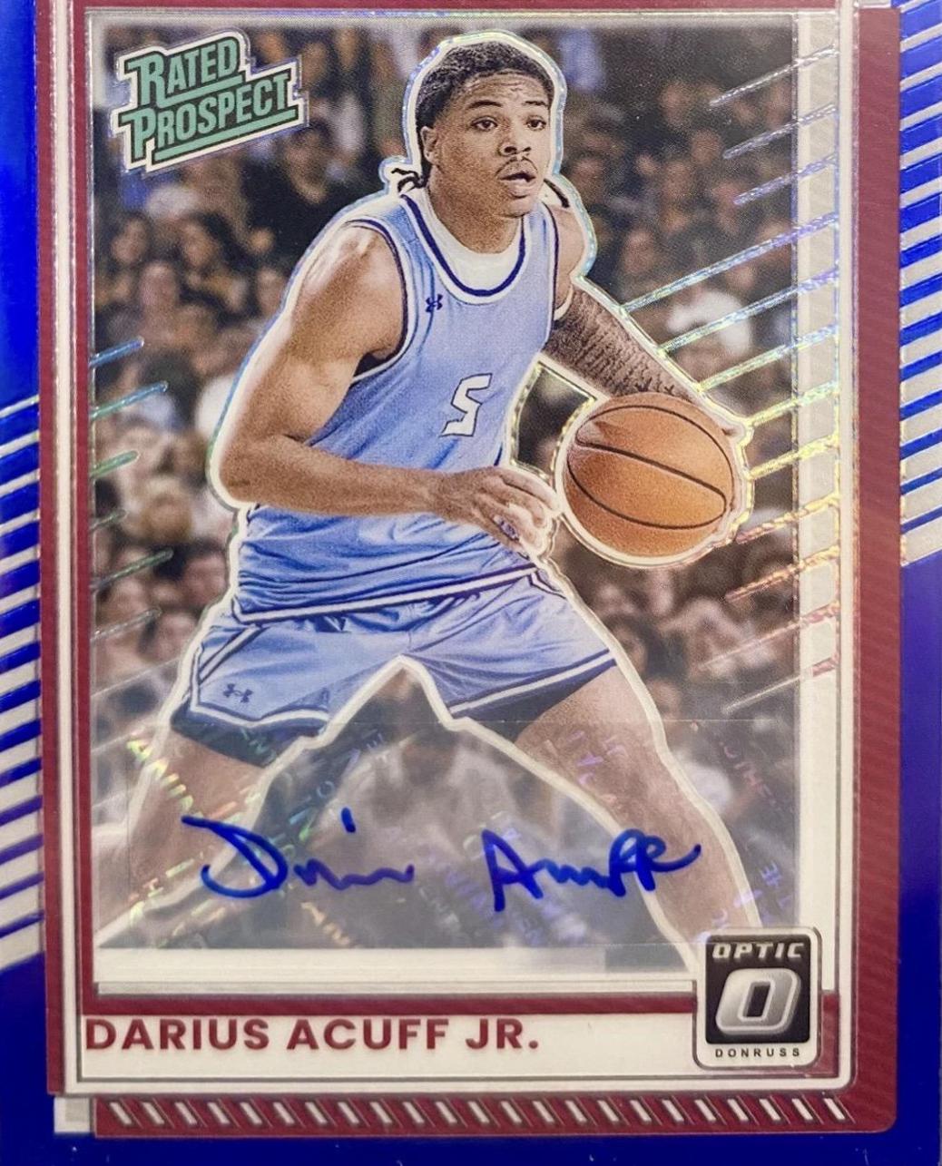 Darius Acuff Jr. [Blue Holo Optic Autograph] #63