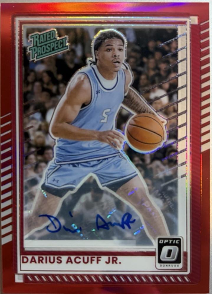 Darius Acuff Jr. [Red Holo Optic Autograph] #63