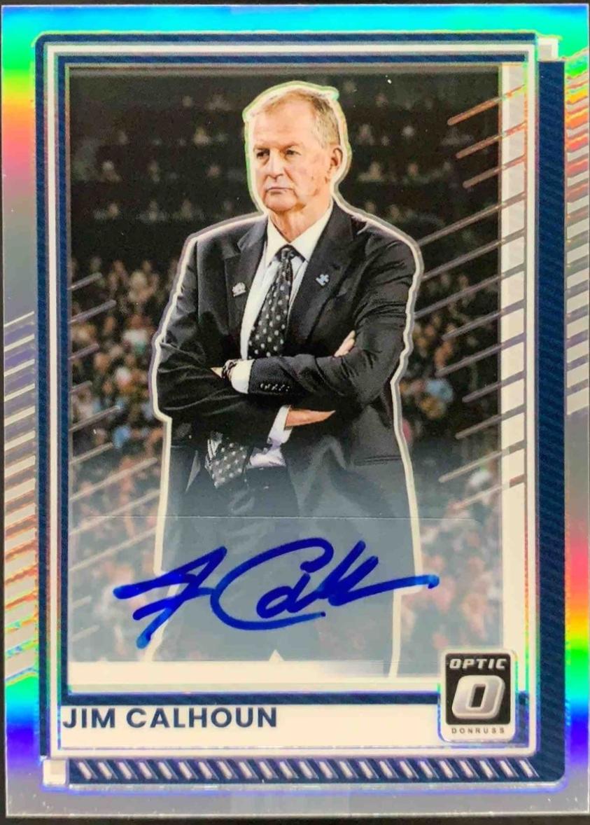 Jim Calhoun [Blue Holo Optic Autograph] #198