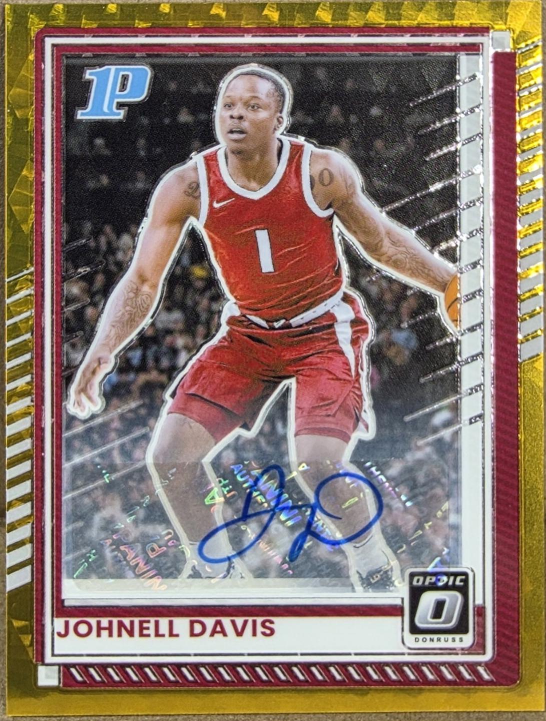 Johnell Davis [Cracked Ice Holo Optic Autograph] #77
