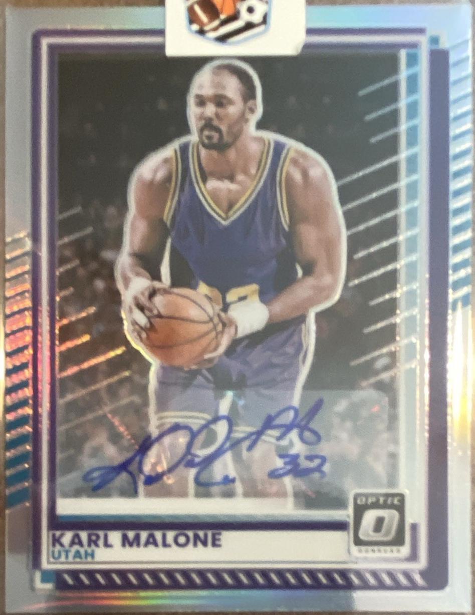 Karl Malone [Cracked Ice Holo Optic Autograph] #179