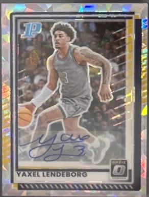 Yaxel Lendeborg [Cracked Ice Holo Optic Autograph] #75