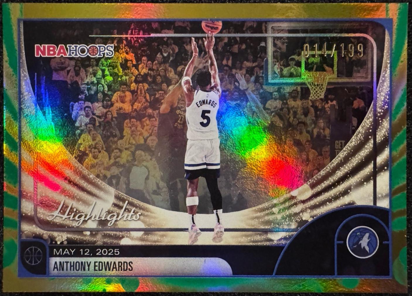 Anthony Edwards [Rainbow Gold Green] #270