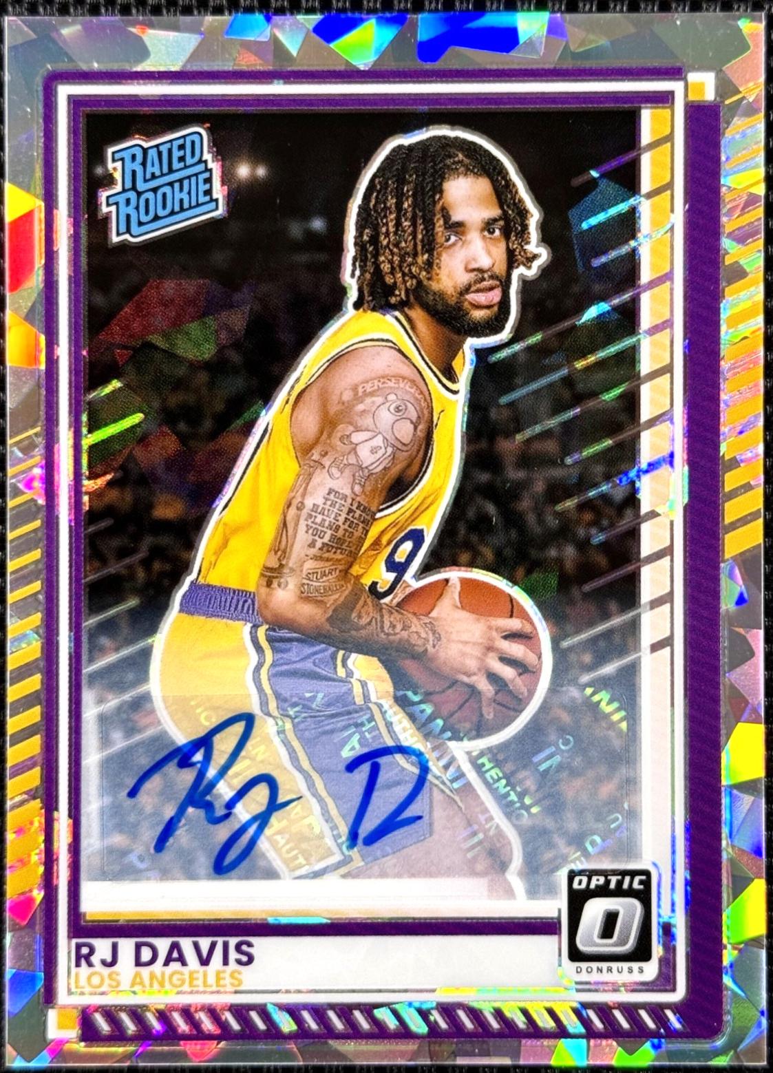 RJ Davis [Cracked Ice Holo Optic Autograph] #101