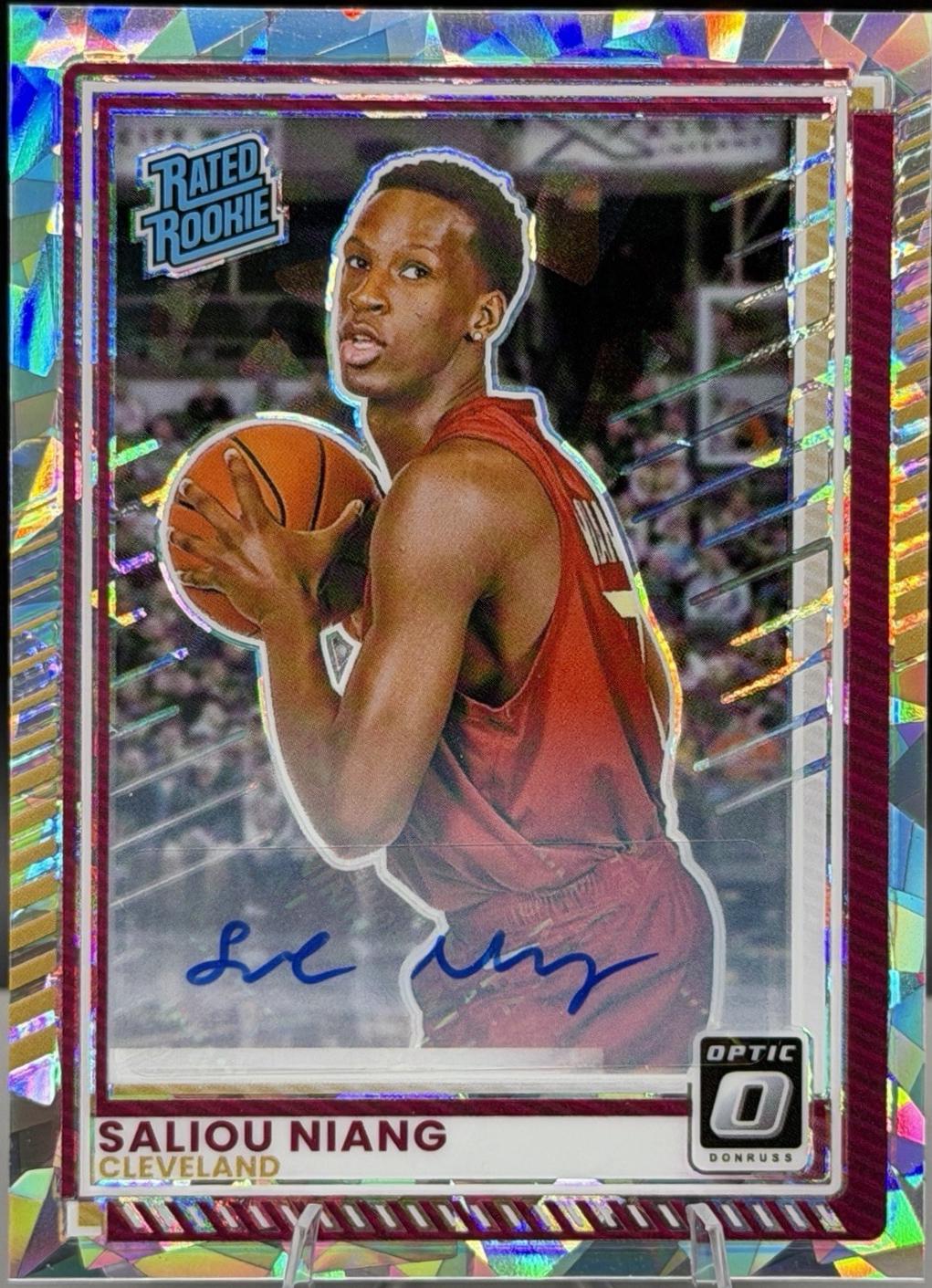 Saliou Niang [Cracked Ice Holo Optic Autograph] #43