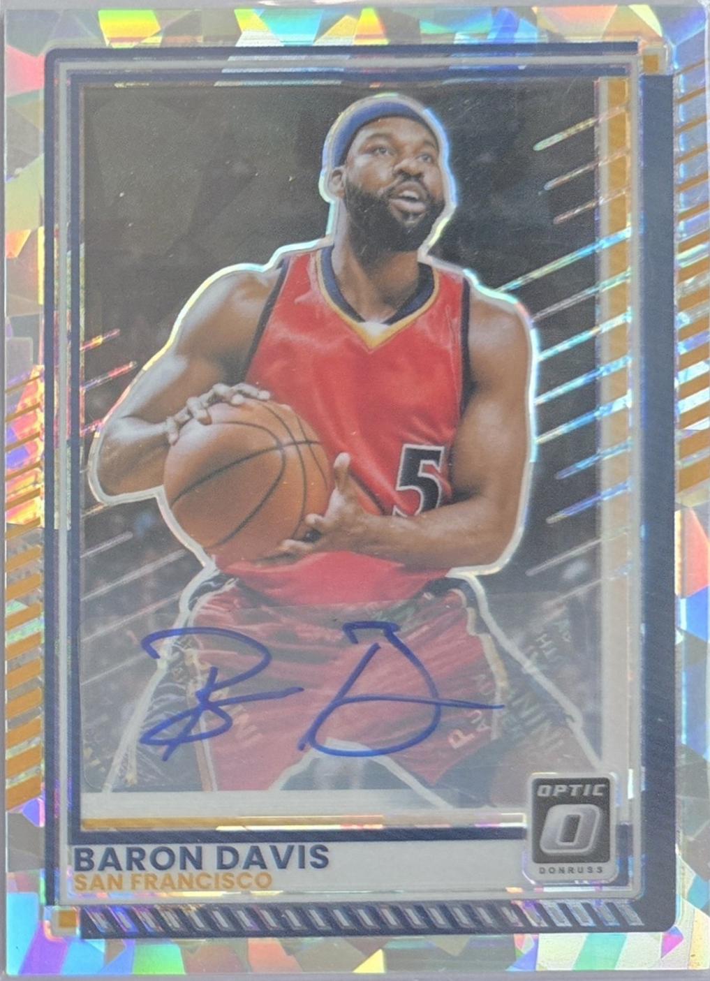Baron Davis [Cracked Ice Holo Optic Autograph] #192