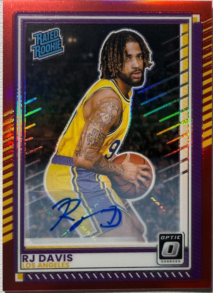 RJ Davis [Red Holo Optic Autograph] #101