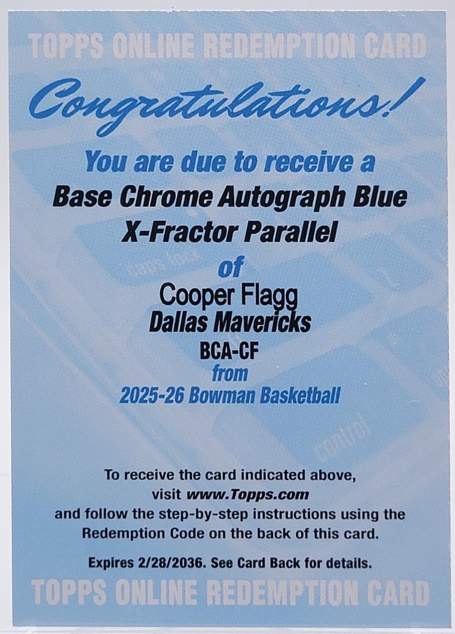 Cooper Flagg [Blue Mojo] #BCA-CF