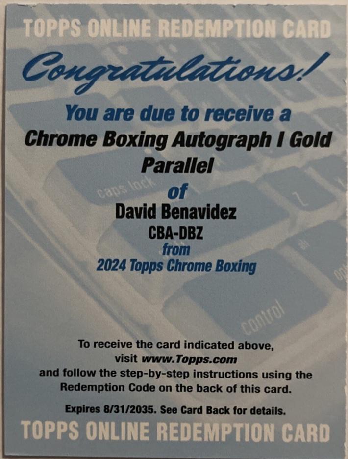 David Benavidez [Gold Refractor] #CBA-DBZ