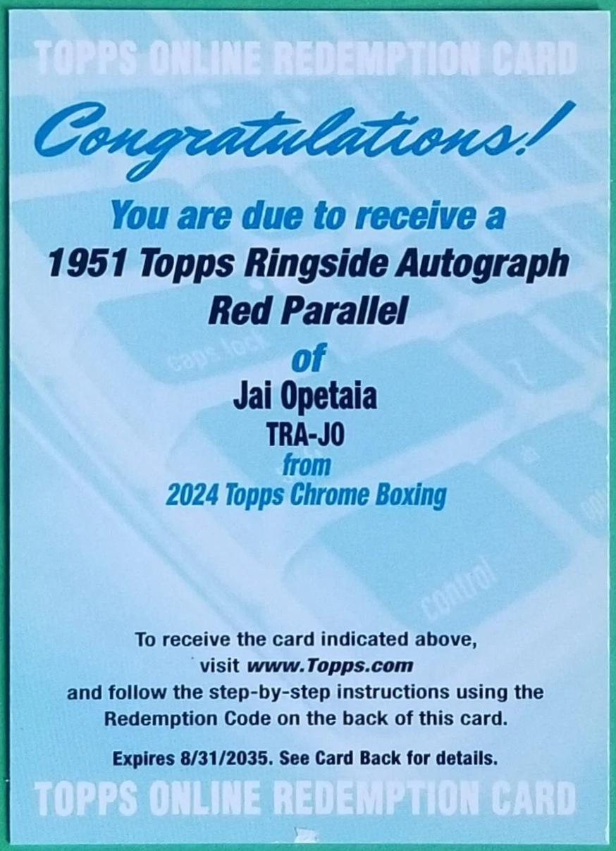 Jai Opetaia [Red Refractor] #TRA-JO